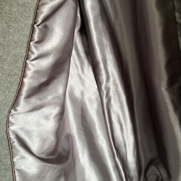 T Tahari Plus Size Kate Fall Winter Wool Cashmere Grey Coat with ruffles - Picture 9 of 12